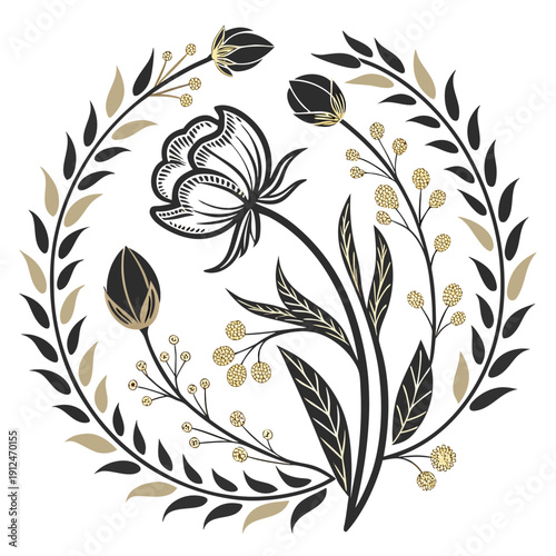 Luxury Floral Logo Elements and Monogram Frames Vector