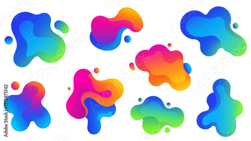 Colorful Liquid Blobs Abstract Shapes.