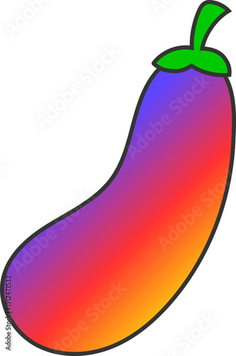 Colorful Eggplant Gradient Decoration