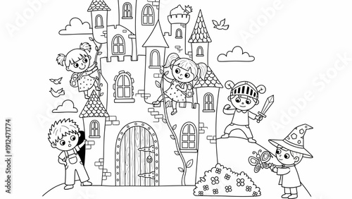 Children Dressed as Witches and Wizard.