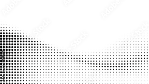 halftone dot wave background abstract black gradient curved pattern vector illustration