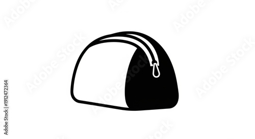 Simple Black and White Drawing of a Cosmetic Bag.