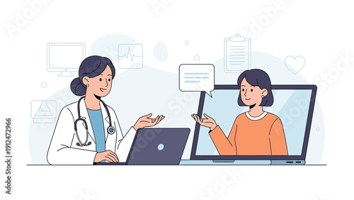 Online Medical Consultation Doctor Patient Telemedicine Service.