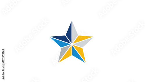 Multicolored Star Shape Design Element.