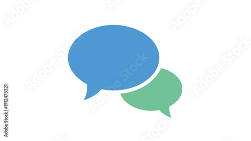 Blue and Green Speech Bubbles.