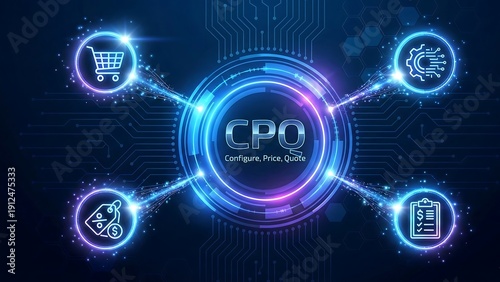 CPQ configure price quote concept process used by companies to automate the sales quoting and proposal generation process ai