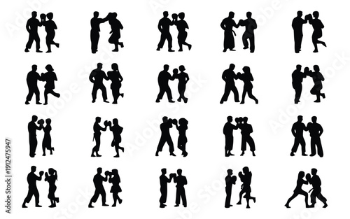 A sequence of diverse human figures performing various walking and running postures.