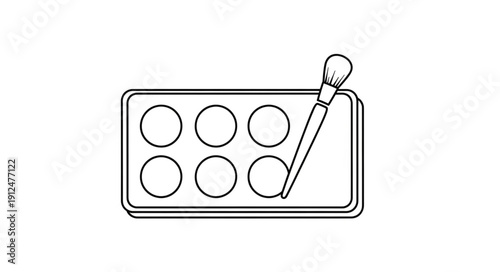 Artist paint palette with brush for creative painting.