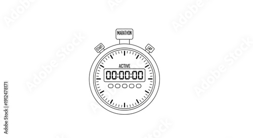 Digital Stopwatch Timer Closeup View.
