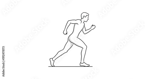 Man Running in Motion Sprinting Fast.