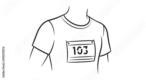T shirt with number on chest.