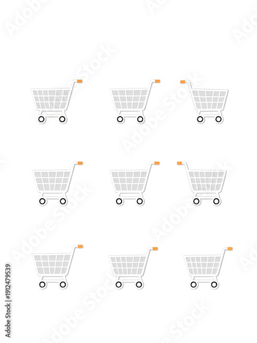 Shopping cart icons set. Internet shop buy symbol. Vector illustration.