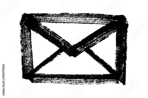 Hand drawn envelope with letter inside Mail and correspondence doodle Love, communication, invitation Single element for design, print, decor