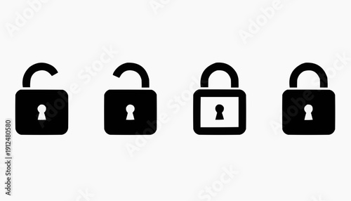 lock icon set Lock Icon Collection Set – Locked and Unlocked Padlock Security Symbols, Open Closed Lock Vector Icons