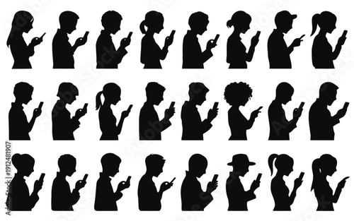 Series of silhouetted figures in dynamic, repetitive poses against a plain background