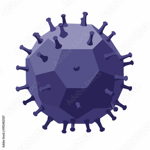 Isometric Detailed Virus Cell Microbiology Shape 3D Render Illustration