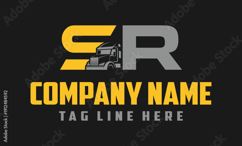 Letter SR Truck logo vector 