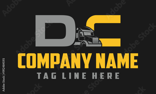 Letter DC Truck logo vector 