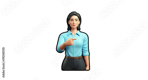 3D Character Pointing Right