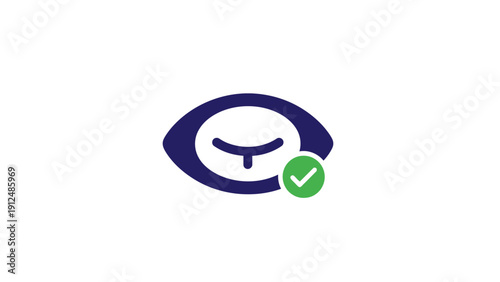 Checkmark Eye Logo Graphic Design.
