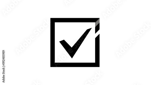 Checkmark in a square box symbol.