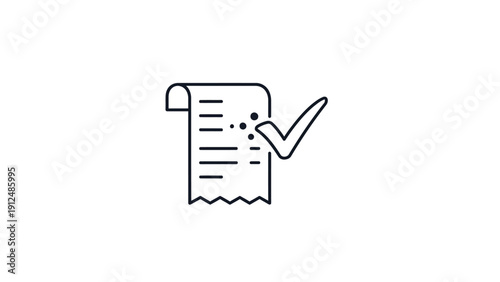 Checkmarked Document Receipt Invoice Confirmation.