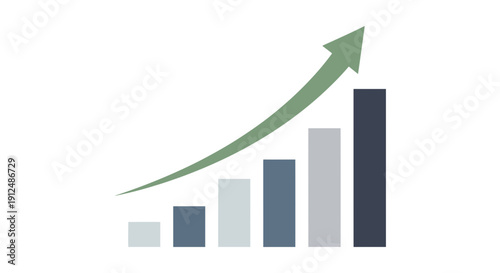 Free Download Business Growth Bar Chart with Rising Arrow - GFXLoad
