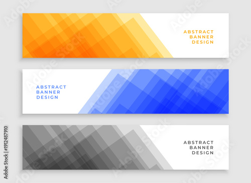 modern style website header template in pack of orange blue and black