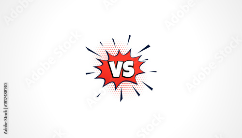 versus vs duel boxing conflict banner in pop art style