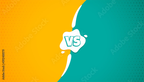 duel conflict versus vs banner in yellow and turquoise