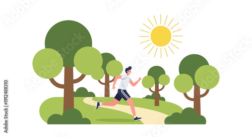 Man Running in the Park.