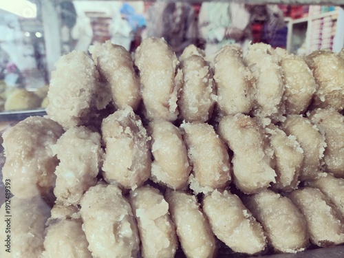 Fresh sweets in the bakery best local snacks made with sugar tradational serving 