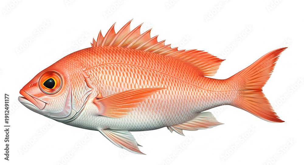 Obraz premium Red fish on isolated white background