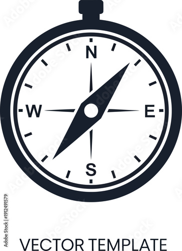 Black Compass with White Dial.