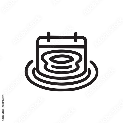 Tableau sur toile Event Ripple Effect Calendar Line Art Vector Graphic Illustration