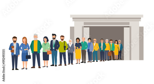 Diverse Group of People Standing Together.