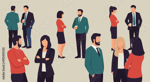 Group of Business Professionals Standing Together.