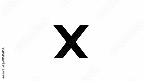 Foto Large Black Letter X Symbol.