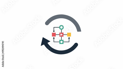 Colorful Recycling Symbol with Arrows.
