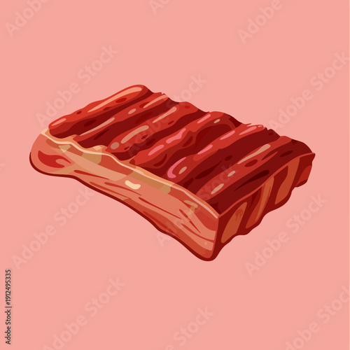 char siu bbq pork vector no.1