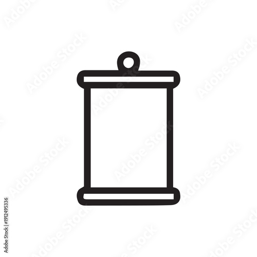 Simple Black And White Hanging Scroll Icon For Ancient Documents