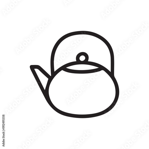 Minimalist Teapot Line Art Icon Perfect for Kitchen and Cafe Design