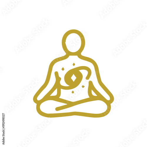 Gold Icon of Meditation Discovering The Universe Within Your Soul
