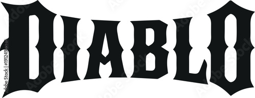 Gothic black diablo text lettering vector