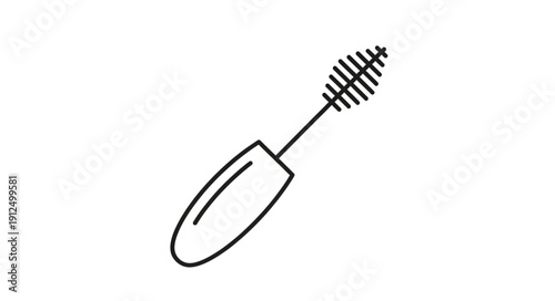 Simple Line Drawing of a Mascara Wand and Tube.