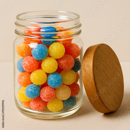 candy jelly beans in a glass jar