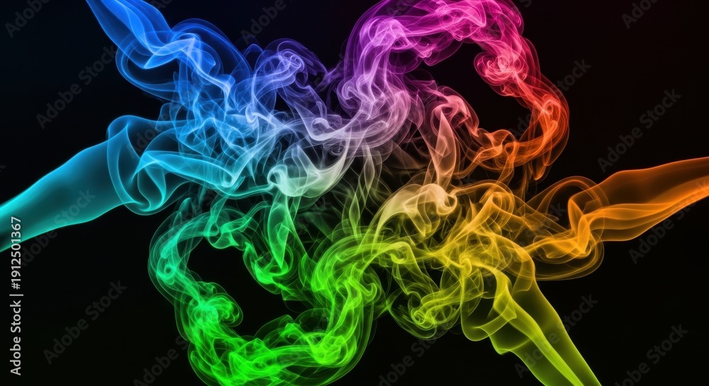 Fototapeta premium Colorful Smoke Art - A Mesmerizing Display of Vibrant Hues.