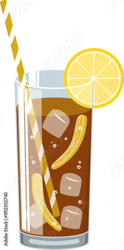 Long Island Iced Tea with Lemon Garnish