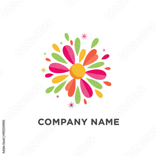 Colorful Flower Logo Design Element.