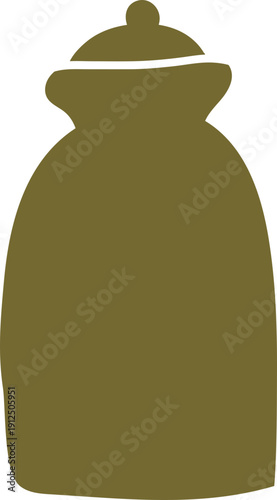 Dark Earthenware Pot, Handmade Decorative Shape